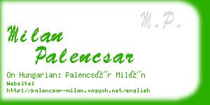 milan palencsar business card